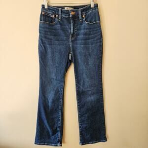Madewell Curvy Kick Out Crop Jeans, Size 27 Stretch Colleton Dark Wash Mid Rise